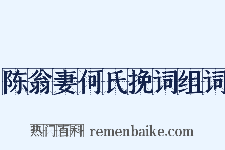 陈翁妻何氏挽词组词是什么意思的图片